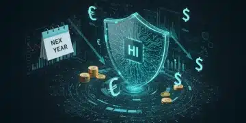 AI protecting digital transactions, symbolizing fraud prevention and financial security