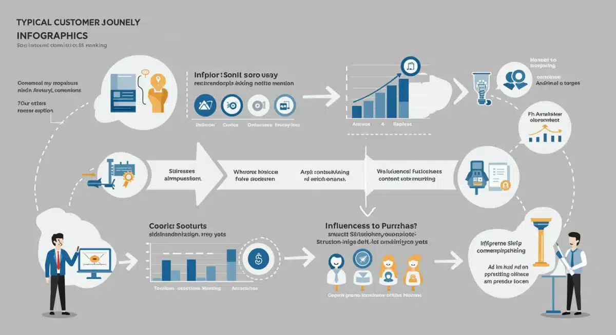 Customer journey influenced by marketing touchpoints