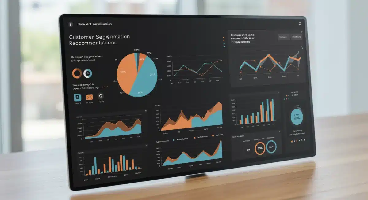 Data analytics dashboard showing customer segmentation and personalized offers for loyalty program optimization.