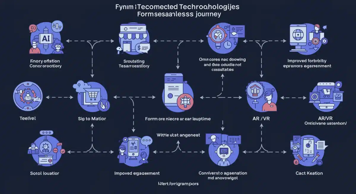 Infographic depicting interconnected retail technologies for conversion rate optimization