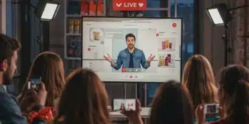 Diverse shoppers engaged in livestream shopping on mobile devices