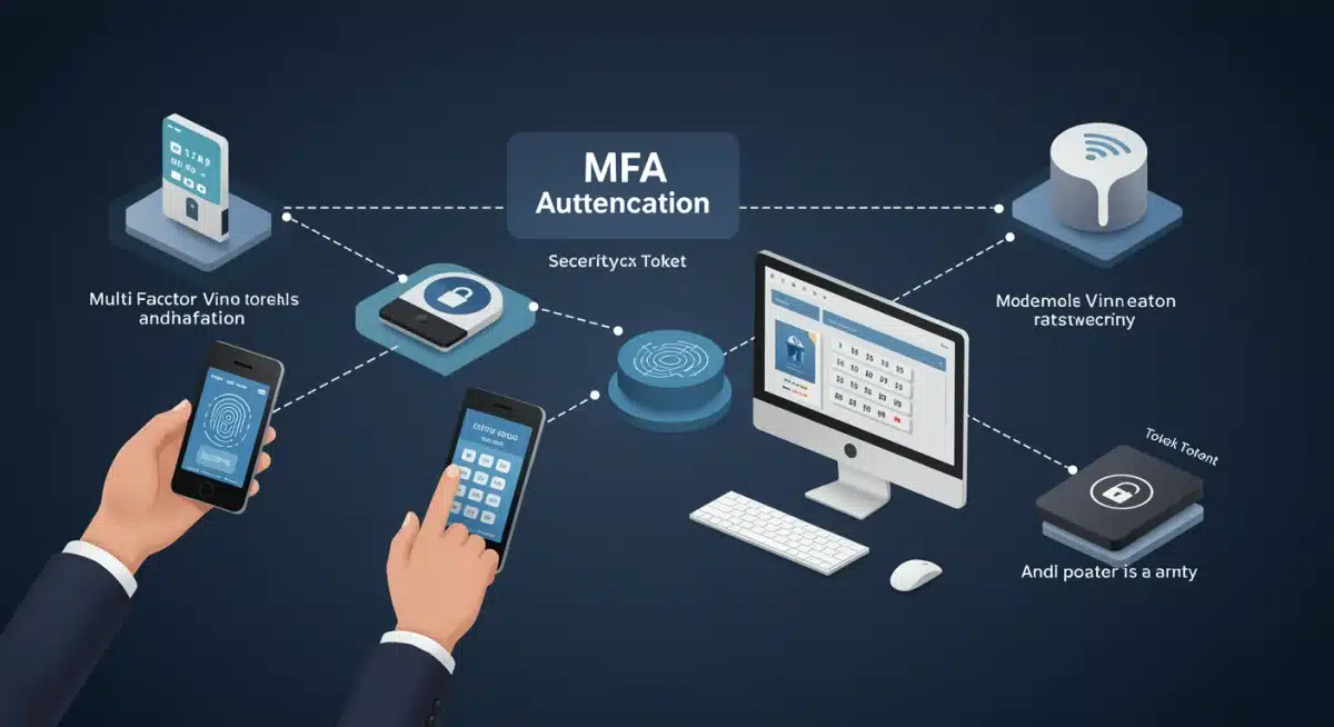 Multi-factor authentication system with biometric, password, and token layers