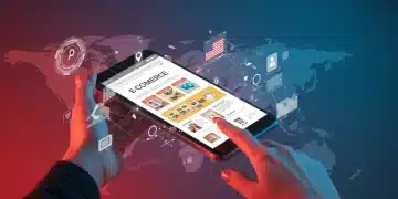 Optimized mobile commerce interface on a smartphone screen, showcasing a seamless shopping experience for US consumers.