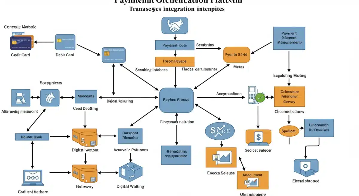 Flowchart depicting simplified payment routing and fraud management through a payment orchestration platform.