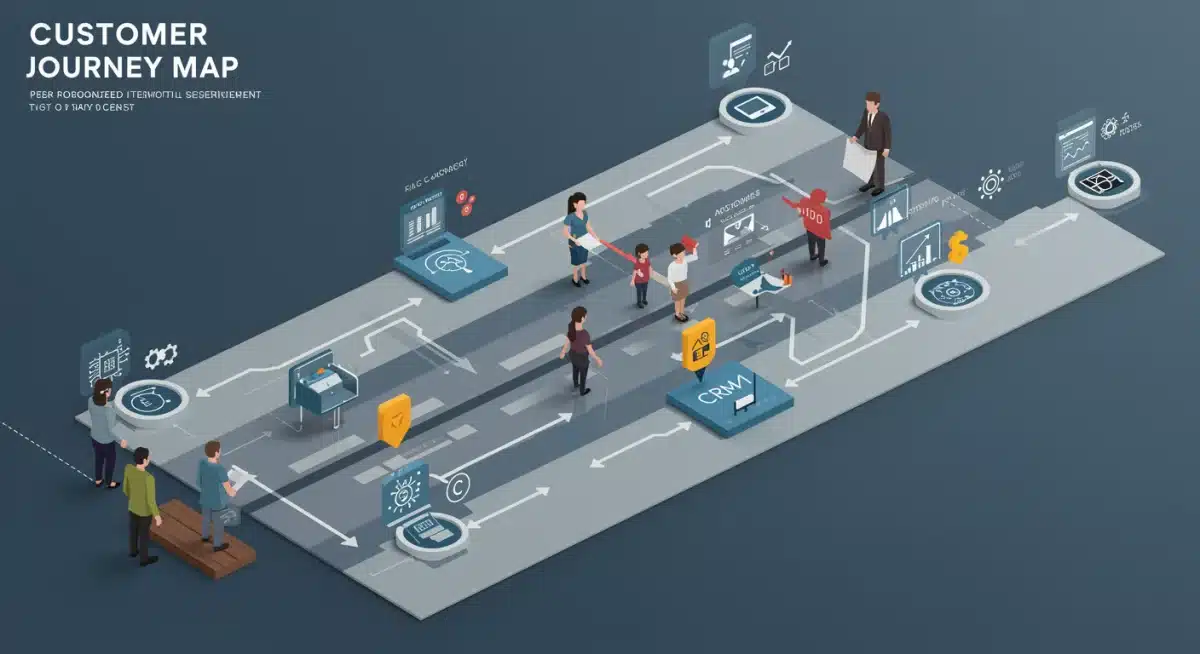 Customer journey map illustrating personalized touchpoints with data insights