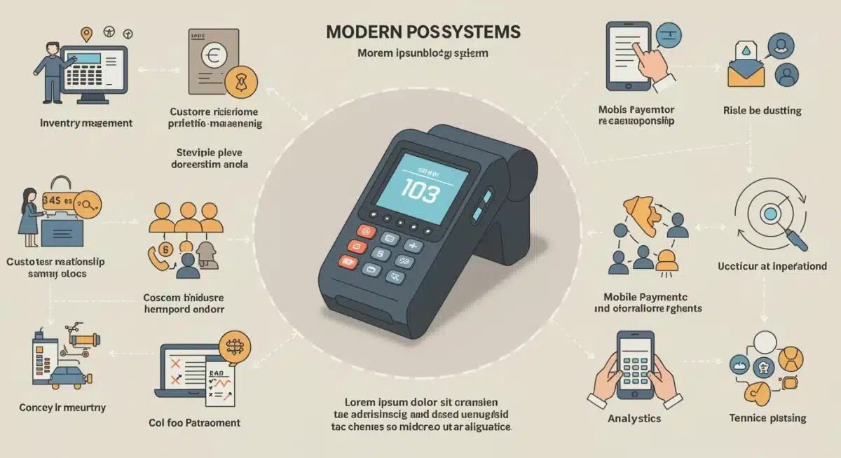 Infographic detailing essential POS system features