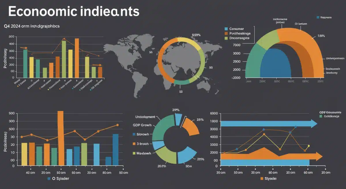 Infographic displaying Q4 2024 economic indicators and their projected impact on 2025 consumer spending.