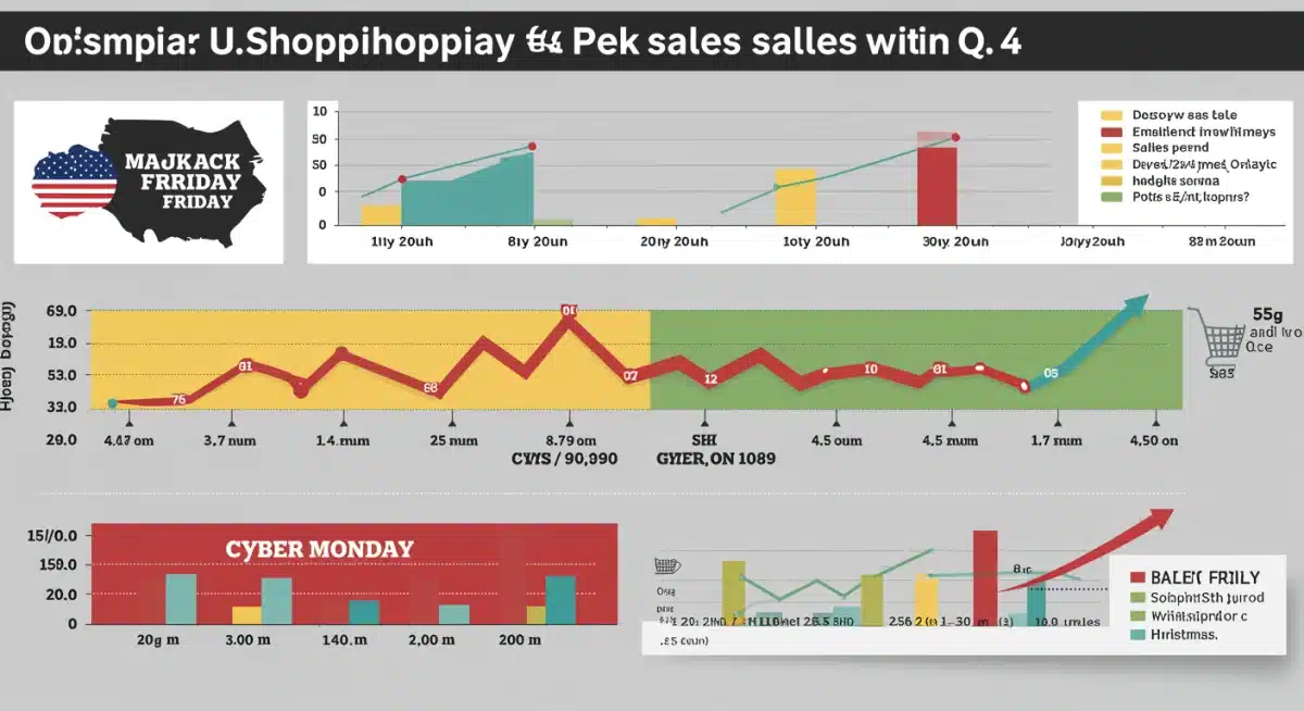 Infographic showing US Q4 shopping holidays and historical sales trends, including Black Friday and Cyber Monday.