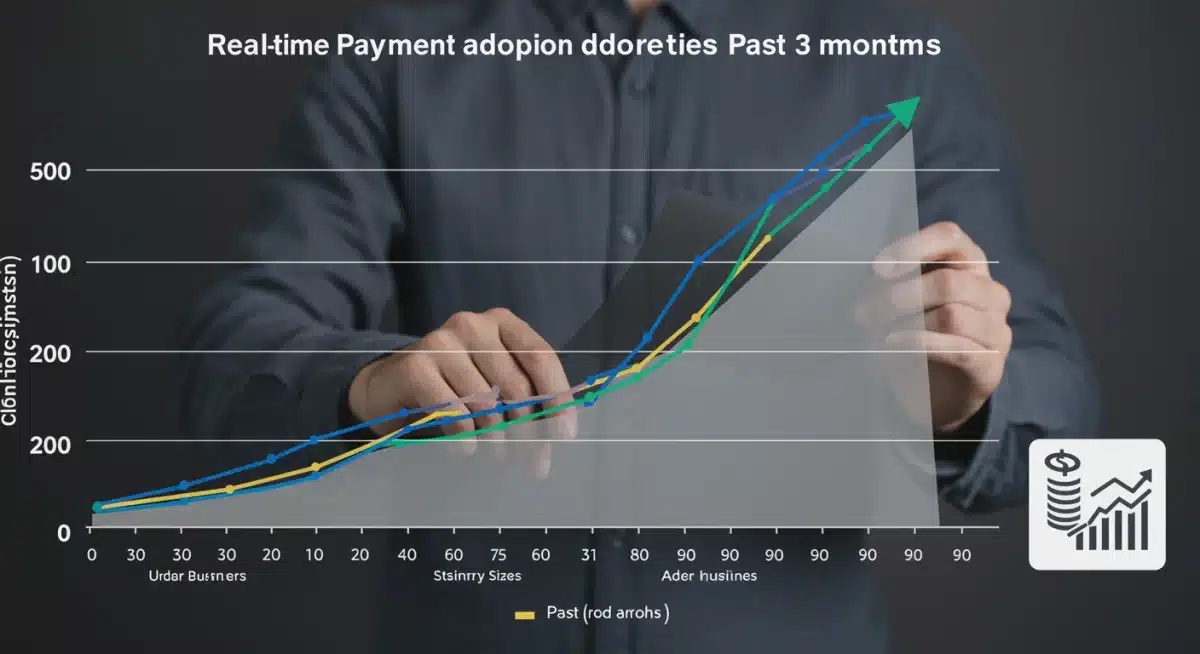 Graph illustrating the rising adoption of real-time payments by US businesses.