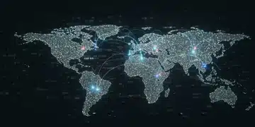 Digital representation of a resilient US supply chain network with data flowing