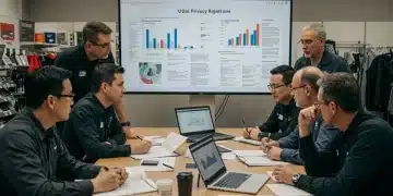 Retail team discussing 2025 US data privacy laws compliance