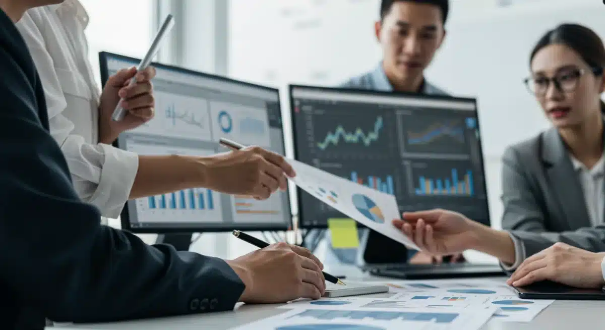 Sales team collaborating with data analytics tools for enhanced B2B sales strategy.