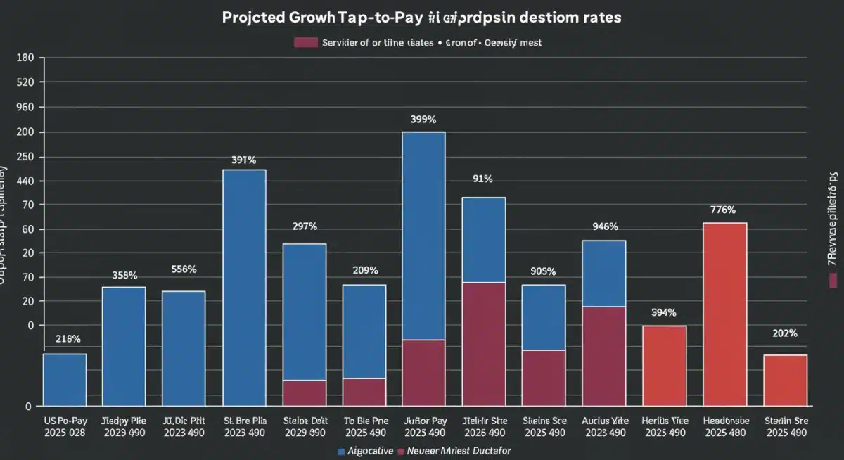 Projected growth of tap-to-pay adoption in US service industries by 2025